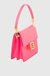 Balmain Women's leather bag pink square - logo. textile. Country of manufacture: Italy. Care: specialized cleaning - photo 3