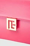 Balmain Women's leather bag pink square - logo. textile. Country of manufacture: Italy. Care: specialized cleaning - photo 5