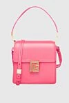 Women's leather bag pink square Balmain - logo. textile. Country of manufacture: Italy. Care: specialized cleaning - photo 6