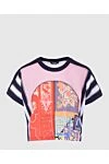 Balmain Women's Cotton Pink T-shirt with Combined Print - combined print. 100% cotton. Country of manufacture: Italy. Care: specialized cleaning - photo 1