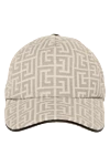 Balmain Beige women's cap with monogram print - logo pattern. strap. 51% linen, 49% cotton. Country of manufacture: Italy. Care: specialized cleaning - photo 1