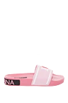 Dolce & Gabbana Women's rubber slippers with an embossed logo, pink - embossed logo. rubber. Country of manufacture: Italy. Care: specialized cleaning - photo 1