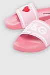 Dolce & Gabbana Women's rubber slippers with an embossed logo, pink - embossed logo. rubber. Country of manufacture: Italy. Care: specialized cleaning - photo 5