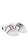 Dolce & Gabbana Women's rubber slippers with an embossed logo, white - embossed logo, contrasting stripes. rubber. Country of manufacture: Italy. Care: specialized cleaning - photo 3