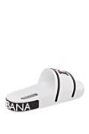 Women's rubber slippers with an embossed logo, white Dolce & Gabbana - embossed logo, contrasting stripes. rubber. Country of manufacture: Italy. Care: specialized cleaning - photo 4