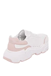 Women's leather sneakers with pink inserts in white Dolce & Gabbana - contrasting inserts, perforation. leather. lacing. Country of manufacture: Italy. Care: specialized cleaning - photo 4