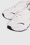 Dolce & Gabbana White leather sneakers for men - logo. 100% genuine leather. lacing. Country of manufacture: Italy. Care: specialized cleaning - photo 5