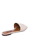 Women's leather slippers with an embossed logo, beige Dolce & Gabbana - embossed logo, contrasting sole. leather. Country of manufacture: Italy. Care: specialized cleaning - photo 4