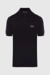 Dolce & Gabbana Black cotton polo shirt with a brand logo patch for men - Brand Logo Patch. 100% cotton. Buttons. Country of manufacture: Italy. Care: specialized cleaning - photo 1