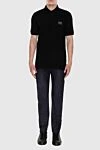Black cotton polo shirt with a brand logo patch for men Dolce & Gabbana - Brand Logo Patch. 100% cotton. Buttons. Country of manufacture: Italy. Care: specialized cleaning - photo 2