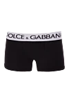 Dolce & Gabbana Black men's boxer briefs made of cotton and elastane - logo on the belt. 95% cotton, 5% elastane. Closure: elastic waistband. Country of manufacture: Italy. Care: specialized cleaning - photo 1