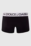 Black men's boxer briefs made of cotton and elastane Dolce & Gabbana - logo on the belt. 95% cotton, 5% elastane. Closure: elastic waistband. Country of manufacture: Italy. Care: specialized cleaning - photo 2