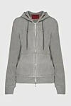 Limitato Gray cotton hoodie for women - hood, drawstring and zipper. 100% cotton. Country of manufacture: Italy. Care: specialized cleaning - photo 1