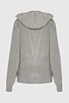 Limitato Gray cotton hoodie for women - hood, drawstring and zipper. 100% cotton. Country of manufacture: Italy. Care: specialized cleaning - photo 7