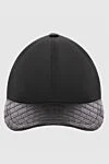 Cesare di Napoli Black alligator and polyamide cap for men - Textured leather. 50% alligator skin, 50% polyamide. Country of manufacture: Italy. Care: specialized cleaning - photo 1