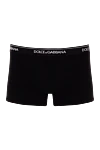 Dolce & Gabbana Black men's boxer briefs made of cotton and elastane - Decor: logo on the belt. Composition: 95% cotton, 5% elastane. Closure: elastic waistband. Country of manufacture: Italy. Care: specialized cleaning - photo 1