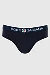 Dolce & Gabbana Briefs made of cotton and elastane, blue for men - logo on the belt. 90% cotton, 10% elastane. Closure: elastic waistband. Country of manufacture: Italy. Care: specialized cleaning - photo 1