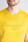 Dolce & Gabbana Cotton T-shirt yellow for men - Decor: logo. Composition: 100% cotton. Country of manufacture: Italy. Care: specialized cleaning - photo 5