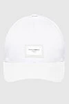 Dolce & Gabbana White cotton and elastane cap for men - Decor: Logo Patch. Composition: 97% cotton, 3% elastane. Country of manufacture: Italy. Care: specialized cleaning - photo 1