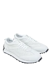 Doucal`s White leather sneakers for men - perforation. 100% leather. lacing. height 2 cm. Country of manufacture: Italy. Care: specialized cleaning - photo 3