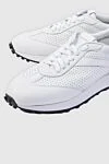 Doucal`s White leather sneakers for men - perforation. 100% leather. lacing. height 2 cm. Country of manufacture: Italy. Care: specialized cleaning - photo 5