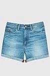 Jacob Cohen Women's blue high-rise denim shorts - scuffs. five pockets. 100% cotton. zipper, button. Country of manufacture: Italy. Care: specialized cleaning - photo 1