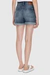 Women's blue high-rise denim shorts Jacob Cohen - scuffs. five pockets. 100% cotton. zipper, button. Country of manufacture: Italy. Care: specialized cleaning - photo 4