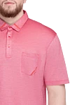 Zilli Cotton and silk polo pink for men - Chest pocket. 50% cotton, 50% silk. Buttons. Country of manufacture: Italy. Care: specialized cleaning - photo 5