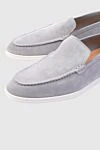 Cesare di Napoli Gray suede loafers for men - contrasting white sole. 100% suede. Insole: leather. Country of manufacture: Italy. Care: specialized cleaning - photo 5