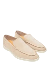 Cesare di Napoli Beige nubuck loafers for men - contrasting white sole. 100% nubuck. Insole: leather. Country of manufacture: Italy. Care: specialized cleaning - photo 3