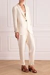 Peserico Polyester and cotton pantsuit for women white - 65% polyester, 35% cotton. Closure: buttons. two side pockets, two trouser pockets. Country of manufacture: Italy. Care: specialized cleaning - photo 3