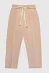 Peserico Beige cotton and polyester pants for women - four pockets. 52% cotton, 48% polyester. drawstring. Country of manufacture: Italy. Care: specialized cleaning - photo 1