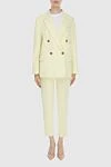 Yellow viscose and elastane trouser suit for women Peserico - 96% viscose, 4% elastane. Closure: buttons. two side pockets, two trouser pockets. Country of manufacture: Italy. Care: specialized cleaning - photo 2