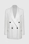 Peserico White linen jacket for women - contrasting buttons. 100% linen. Closure: buttons. two side pockets. Country of manufacture: Italy. Care: specialized cleaning - photo 1