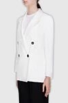 Peserico White linen jacket for women - contrasting buttons. 100% linen. Closure: buttons. two side pockets. Country of manufacture: Italy. Care: specialized cleaning - photo 3