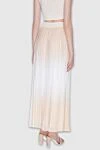 Women's maxi skirt, beige with white ombre Peserico - pleated. 100% polyester. elastic belt. Country of manufacture: Italy. Care: specialized cleaning - photo 4