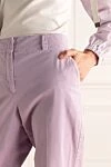 Peserico Брюки из хлопка фиолетовые женские - четыре кармана. 97% хлопок, 3% эластан. скрытая молния. Страна производитель: Италия. Уход: специализированная чистка - фото 5