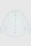 Peserico Women's loose-fit blouse with pockets white - free cut. cotton, polyester, elastane. buttons. Country of manufacture: Italy. Care: specialized cleaning - photo 1