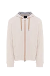 Barba Napoli Beige cotton and polyamide hoodie - 66% cotton, 34% polyamide. zipper, drawstring. two front pockets. Country of manufacture: Italy. Care: specialized cleaning - photo 1