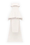 Maticevski White polyester dress for women - zipper. voluminous collar, ruffle. 93% polyester, 7% elastane. Country of manufacture: Italy. Care: specialized cleaning - photo 1