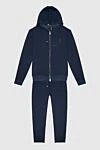 Billionaire Men's silk sports suit blue - Decor: Contrast zipper, brand logo. Additionally: Hood. Composition: 100% silk. Closure: Drawstring, zipper. Pockets: Four side pockets. Country of manufacture: Italy. Care: specialized cleaning - photo 1