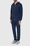 Billionaire Men's silk sports suit blue - Decor: Contrast zipper, brand logo. Additionally: Hood. Composition: 100% silk. Closure: Drawstring, zipper. Pockets: Four side pockets. Country of manufacture: Italy. Care: specialized cleaning - photo 3