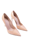 Le Silla Women's beige leather pumps with a pointed toe - logo on the insole. genuine leather. Heel height: 9 centimeters. Country of manufacture: Italy. Care: specialized cleaning - photo 3