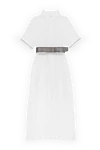 Fabiana Filippi White linen dress for women - Fastener: belt. contrasting belt. 100% linen. Country of manufacture: Italy. Care: specialized cleaning - photo 1