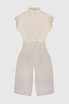 Fabiana Filippi Beige viscose jumpsuit for women - Closure: zipper. 100% viscose. two side pockets. Country of manufacture: Italy. Care: specialized cleaning - photo 7