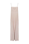 Fabiana Filippi Beige polyester dress for women - hidden zipper on the side. thin straps, pleats. 100% polyester. Country of manufacture: Italy. Care: specialized cleaning - photo 1