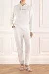 Walking suit made of cotton and elastane white for women Fabiana Filippi - logo. 100% cotton. Closure: drawstring. hood: yes. Country of manufacture: Italy. Care: specialized cleaning - photo 2