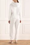 Walking suit made of cotton and elastane white for women Fabiana Filippi - logo. 100% cotton. Closure: drawstring. hood: yes. Country of manufacture: Italy. Care: specialized cleaning - photo 4