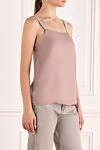 Fabiana Filippi Top made of pink silk for women - 100% silk. Country of manufacture: Italy. Care: specialized cleaning - photo 3