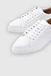 Fabiana Filippi Women's classic cotton sneakers in white - cotton. lacing. Country of manufacture: Italy. Care: specialized cleaning - photo 5